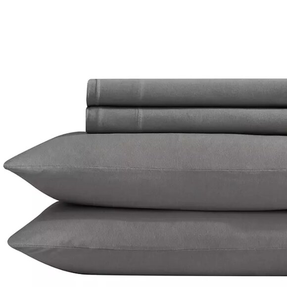 Hudson & Main 4-Piece Super Soft, Jersey Sheet Set Queen Gray NWT - Picture 2 of 5